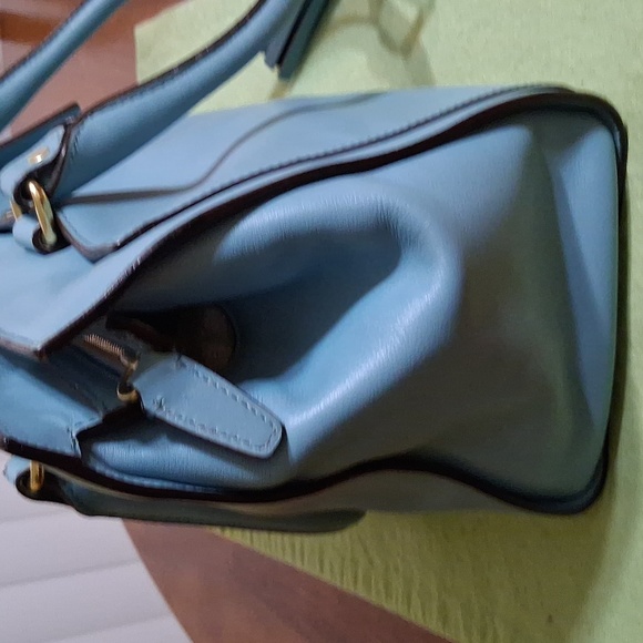 Coach Chelsea Carryall Elegant Robin Egg Blue Leather Satchel Bag - Picture 6 of 11